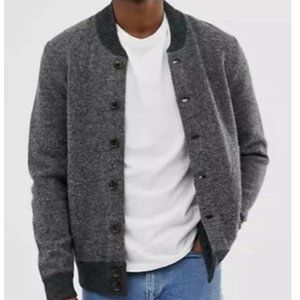 J. Crew Mercantile 100% lambswool gray bomber sweater in gray XL